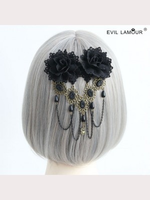 Gothic lace hair clip X 1 FJ-154
